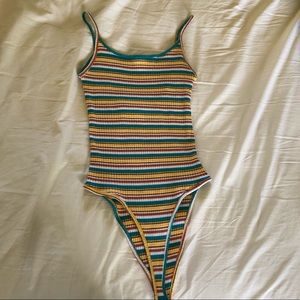 Zara multicolored ribbed bodysuit
